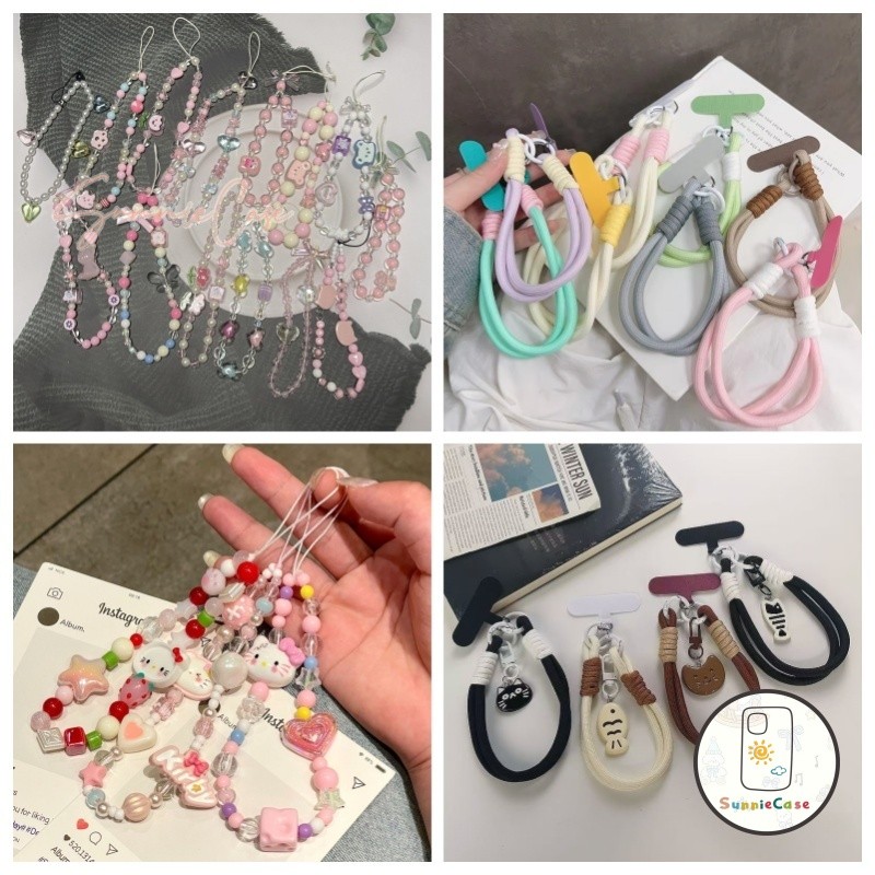 Móc Khóa Điện Thoại Chống Thất Lạc Nhiều Màu Sắc Dễ Thương Thời Trang Gấu Thỏ Mèo Hoa Tình Yêu Móc Khóa Điện Thoại