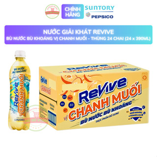 Nước Giải Khát Revive Bù Nước Bù Khoáng Chanh Muối - Thùng 24 Chai x 390ML