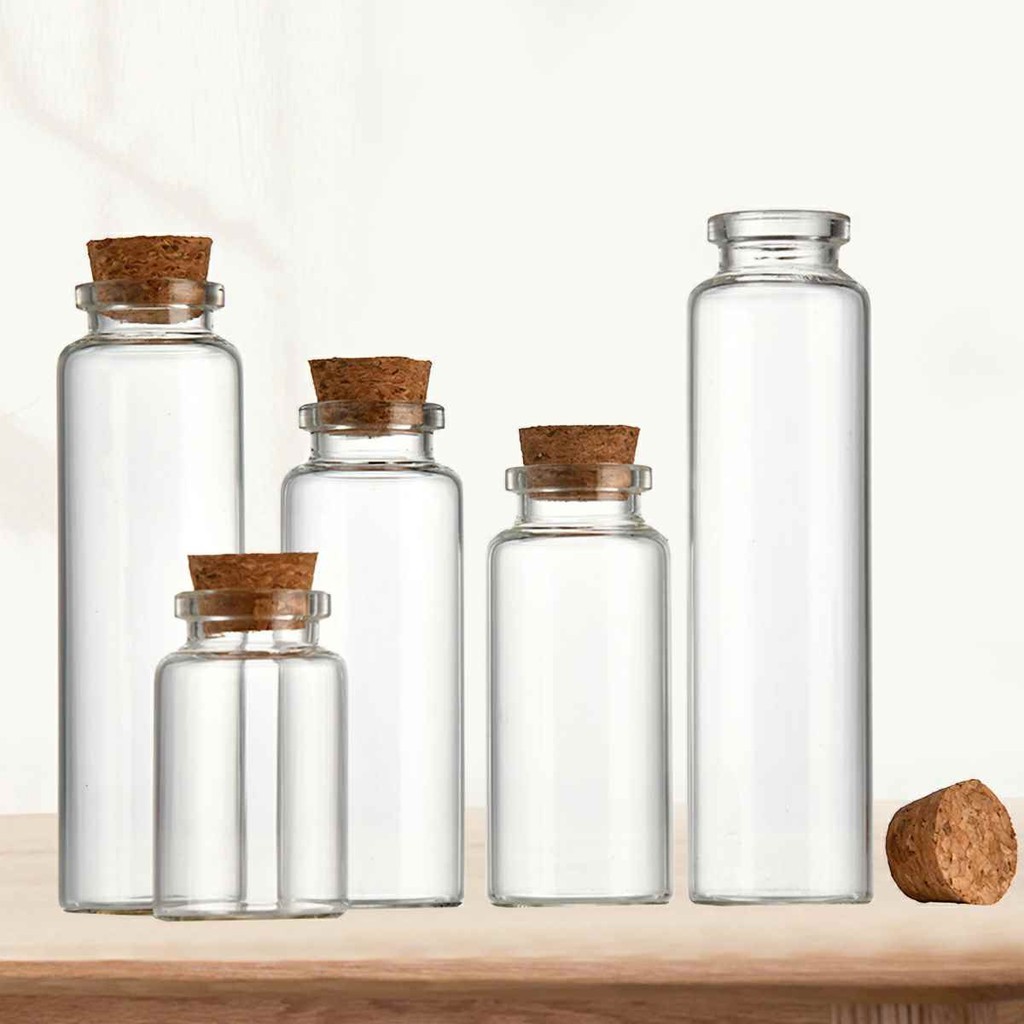 Lọ thủy tinh nhỏ nút bần - Chai thủy tinh nhỏ nắp gỗ mini - 5ml10ml  15ml 20ml 25ml |  30ml 40ml 50m