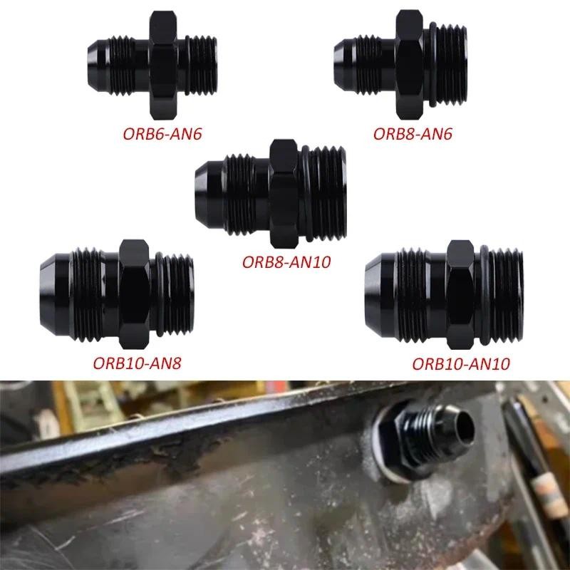 Bộ chuyển đổi nam AN6 Lắp màu đen ORB-6 / -10 / -10 O-ring Boss sang AN8 8AN AN10 / 6061-T6 nhôm Fla