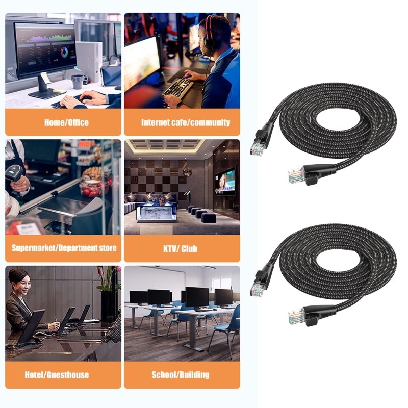 Cáp mạng linh hoạt mặt trăng CAT6 RJ45 10Gbps Tốc độ 26AWG Dòng lõi đồng