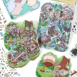  Idako  My Cabin Fifth Series  Nhãn dán cảnh quan cỡ lớn 2,5D Sổ tay trang trí cảnh tự làm SS350 