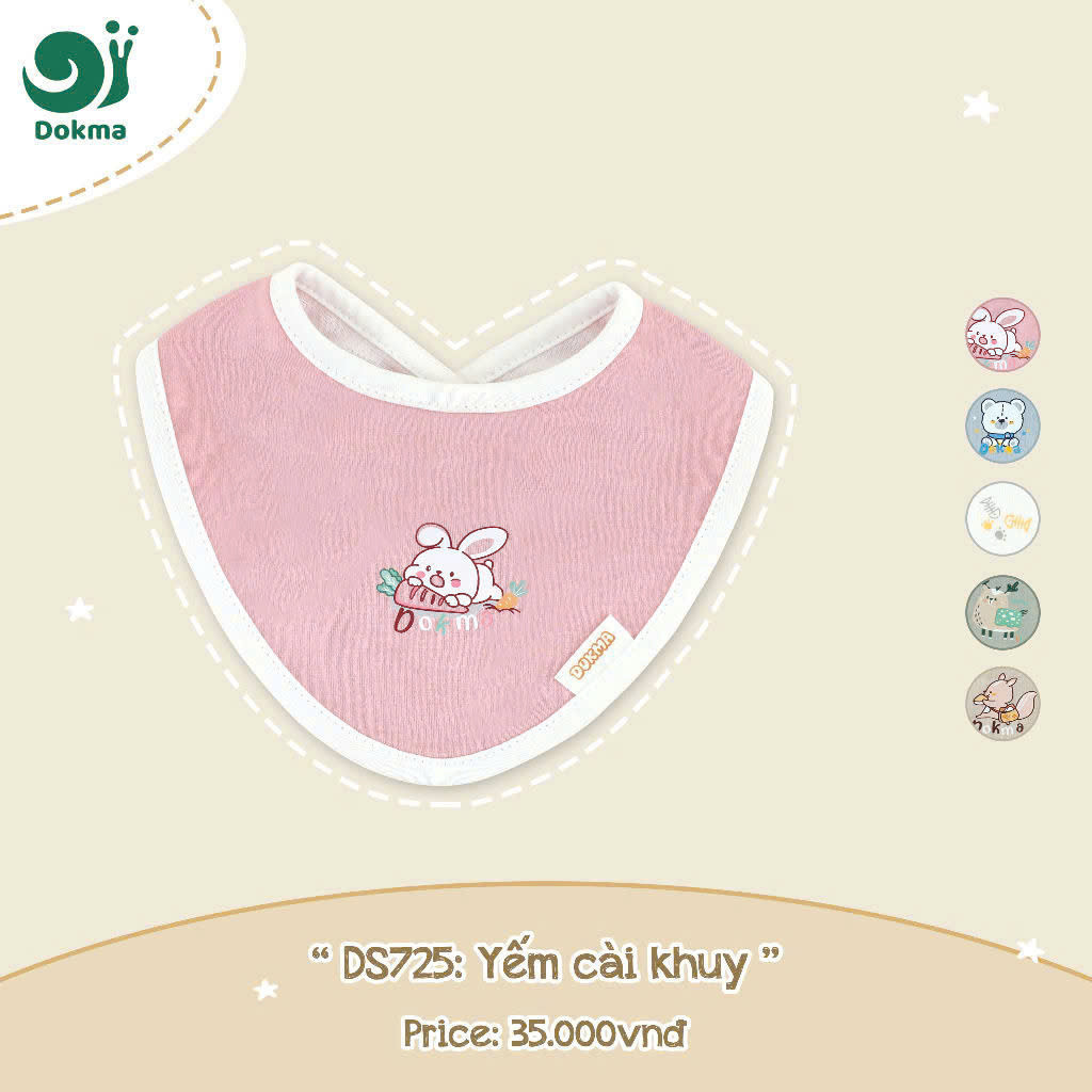Yếm cài khuy DS725, vải Bamboo mềm mát