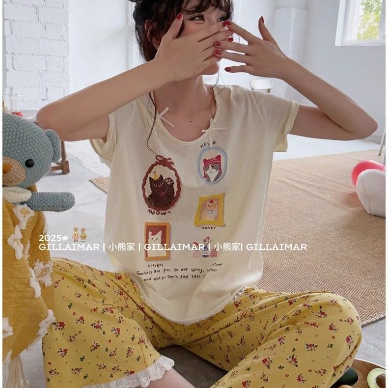 6.2 Kích Thước Lớn Ren Hoa Bộ Đồ Ngủ Nữ Hoạt Hình Dễ Thương Loungewear Nữ | BigBuy360 - bigbuy360.vn