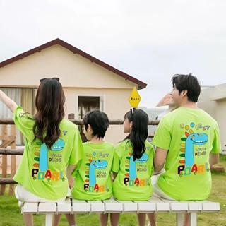 Áo gia đình cổ tròn tay ngắn đồng phục bố mẹ và bé unisex nam nữ in 2 mặt hoạ tiết sắc nét chất thun dày mịn