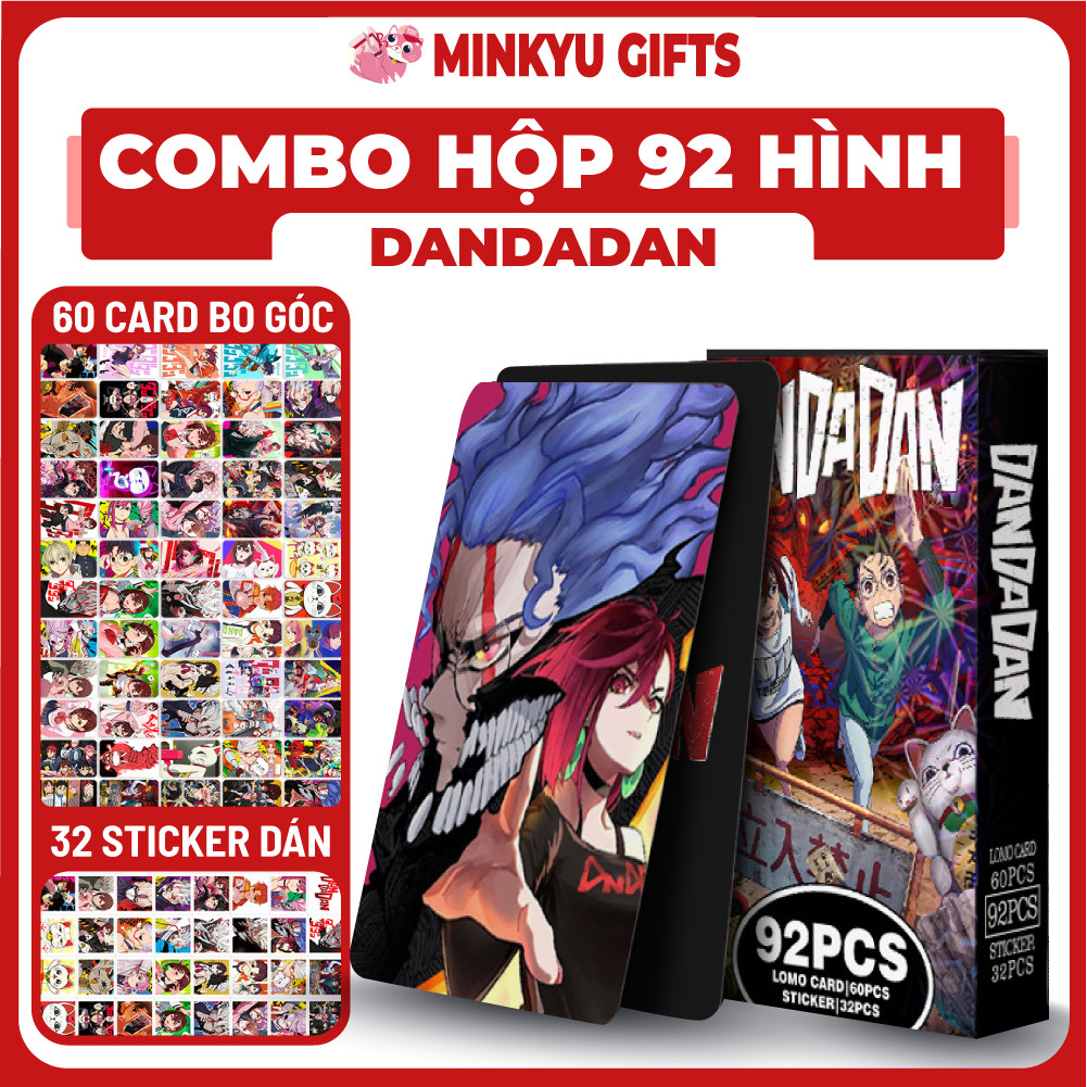 [SIÊU RẺ] Hộp 92 Ảnh Card Bo Góc Anime Dandadan Kèm Sticker Cán 7 màu Lấp Lánh Nhiều Bộ Cực Hot