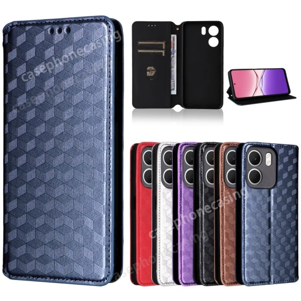 Bao Da Lật Cho OPPO A5X OPPOA5X A 5X 2025 Ốp lưng Khe Cắm Thẻ Ví Đứng Giá Đỡ TPU Mềm Cạnh Chống Sốc 