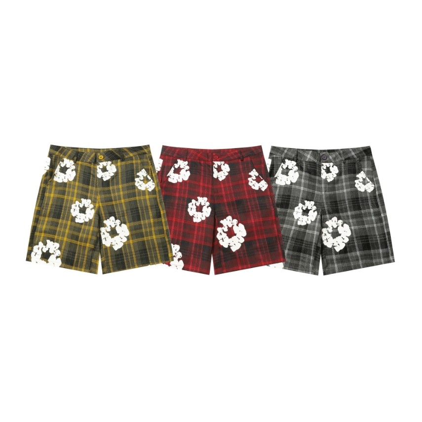 Quần short cỡ lớn DENIM----TEARS Kapok In Quần short kẻ sọc dây rút Unisex