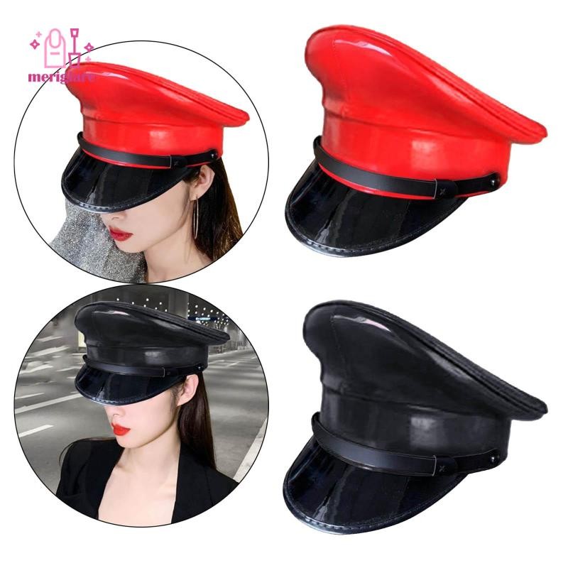 Mũ Sĩ Quan Da Nhân Tạo Mũ Đạt Đỉnh Mũ Trang Phục Đức Cho Halloween Hiệu Suất Nam Nữ