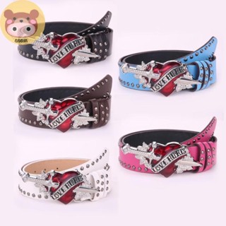 Aosun Unisex Quần Jean Thắt Lưng Thanh Kiếm Trái Tim Đỏ Goth Y2k Thắt Lưng Thời Trang Cho Nữ Đinh Tán Punk Phụ Kiện Nam Thắt Lưng EN
