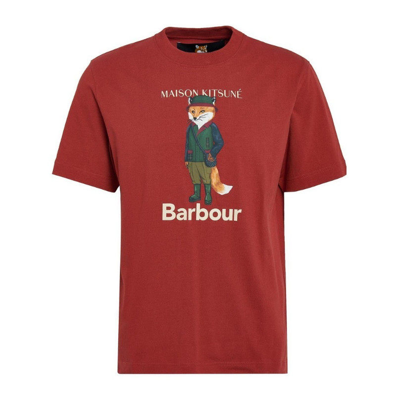 Áo thun cổ tròn 100% Cotton cao cấp Barbour Soft có áo sơ mi ngắn tay in hình cáo