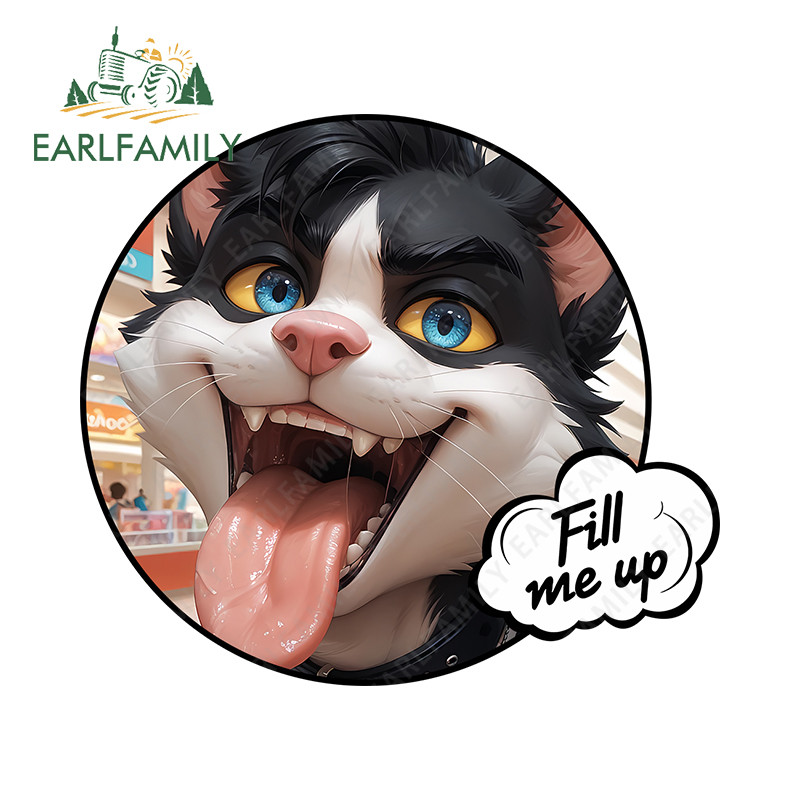 EARLFAMILY Furry Fill Me Up Car Sticker Máy làm mát máy tính Xe máy Campervan Kính chắn gió phía sau