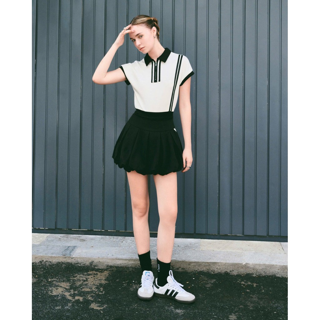 [DEZUS] Áo Polo Ngắn Tay, Chân Váy Bí Xòe năng Động - SPEEDI - Y1KW250202 + Y2LW250203