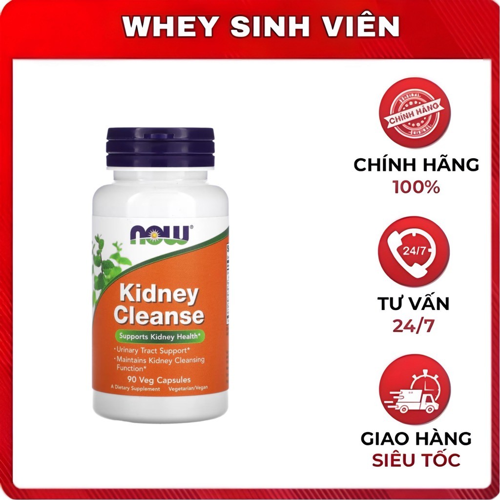 [Chính hãng] Viên uống hỗ trợ đường tiết niệu và thận Now - Kidney Cleanse (90 viên) tại WheySinhVie