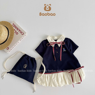   BAOBAO- oder   VÁY POLO DÁNG BÍ CỘC TAY CỔ SƠ MI BUỘC NƠ XINH XẮN CHO BÉ GÁI - M451 