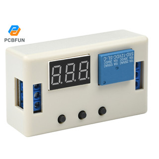 Pcbfun DC 12V Hẹn giờ trễ Rơle LED Màn hình kỹ thuật số Đọc có thể lập trình Mô-đun rơle hẹn giờ trễ đa chức năng với Buzzer
