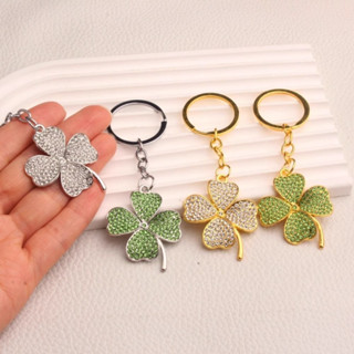 Kim Loại Kim Loại May Mắn Bốn Lá Cỏ Ba Lá Móc Khóa Xe Dễ Thương Túi Charm Móc Khóa Sáng Tạo Mặt Dây Chuyền Lễ Hội Quà Tặng