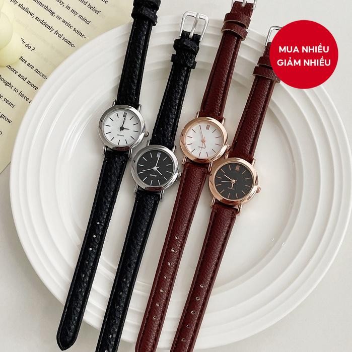 Đồng hồ thạch anh nữ Hàn Quốc, Cặp đôi & Học sinh, Dây đeo thắt lưng cổ điển đơn giản