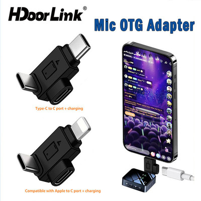 Bộ chuyển đổi HdoorLink OTG Micro không dây Card âm thanh Loại C sang IOS Đầu nối âm thanh Bộ chuyển đổi sạc