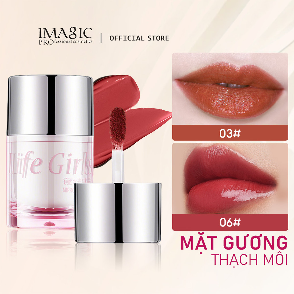 IMAGIC Gương Nước Lip Jelly Dưỡng Ẩm Nước Ánh Sáng Màu Trang Điểm Lâu Dài Lip Glaze