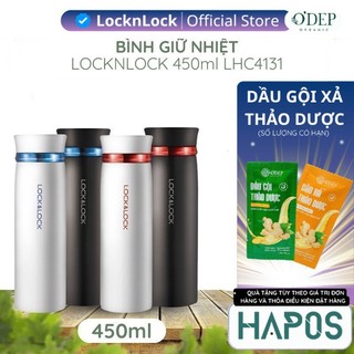  Bình giữ nhiệt LocknLock 450ml LHC4131 Chính hãng giữ nóng lạnh lâu có lưới lọc trà miệng rộng - Hapos Mall 