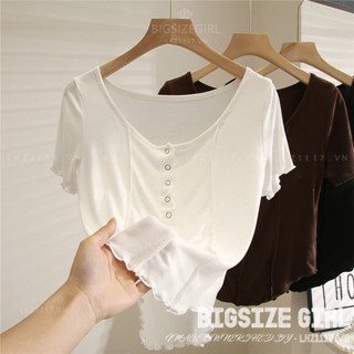 Áo thun Bigsize Áo tiểu thư form rộng tay ngắn cổ u mùa hè Phong cách Hàn Quốc Thời Trang đẹp