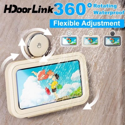 Giá đỡ điện thoại tắm HdoorLink Giá đỡ tường Cốc hút chống nước Giá đỡ phòng tắm