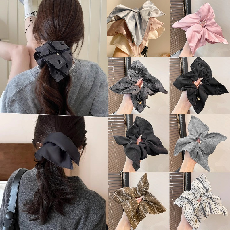 Đẹp Thanh Lịch Nơ Vuông Tóc Dây Buộc Tóc Scrunchies Phụ Kiện Tóc Cho Nữ