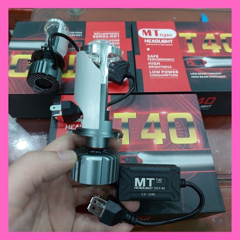 Pha led bi cầu mini T40 bản nâng cấp, mẫu mới nhất 2025 chân H4.