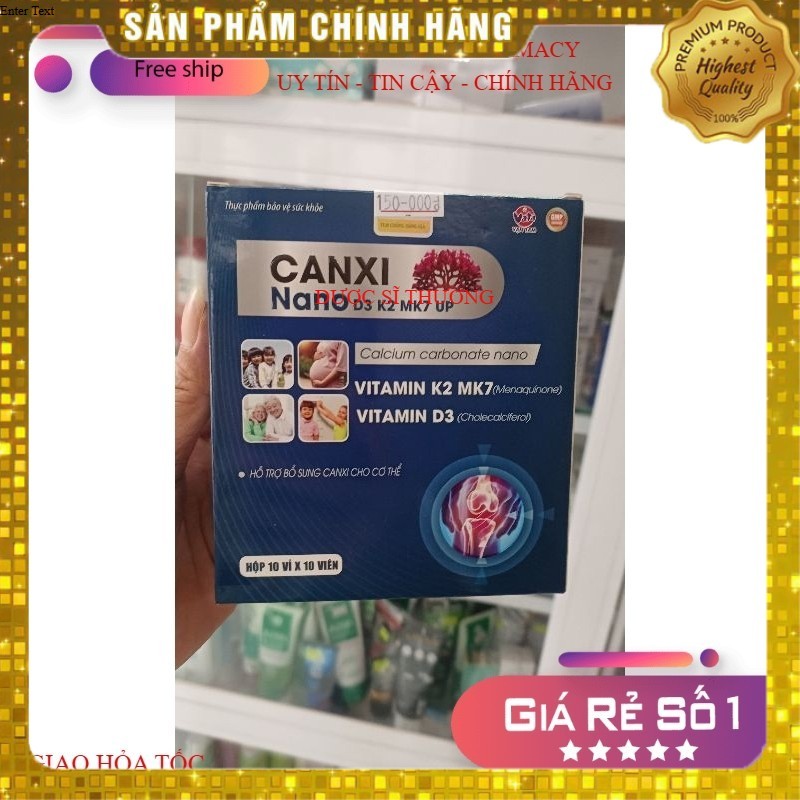 TPBVSK Canxi Nano D3 K2 MK7 Up Vạn tam hộp 100 viên