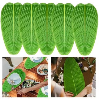 Nhân Tạo Lá Chuối Trang Trí Bàn Chống Thấm Nước Cây Cọ Lá Giả Lá Sen Hawaii Đảng Nhà Bàn Á Quân Nơi Thảm