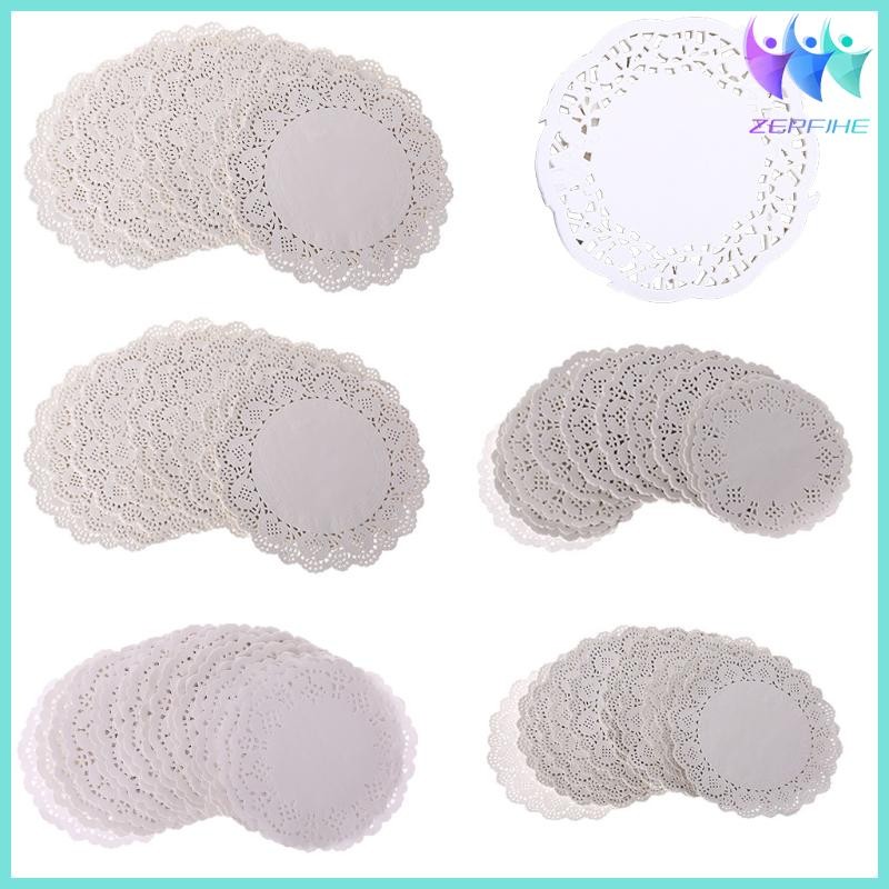 200Pcs Round Lace Paper Mats Coasters Placemats Wedding Events Party Table