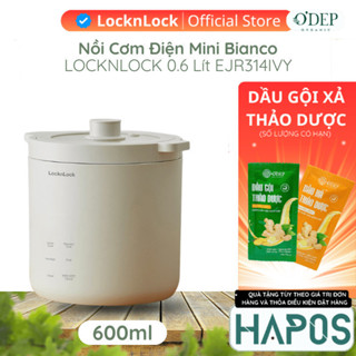 Nồi cơm điện mini 0.6 Lít LocknLock Bianco, Hàng chính hãng, Màu ngà EJR314IVY đa chức năng, phủ men sứ - HAPOS OFFICIAL