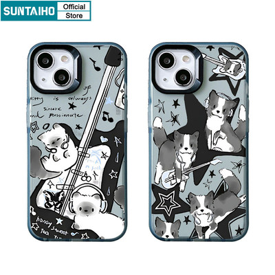 Suntaiho Cool Pet Theo Chủ Đề Âm Nhạc Phong Cách Hoa Văn Ốp Lưng Điện Thoại Trong Suốt Mờ Mềm Cao Cấp Chống Sốc Cho iPhone 11 12 13 14 15 16 Pro max IP 7 8 Plus Iphon X Xs XR Xs max