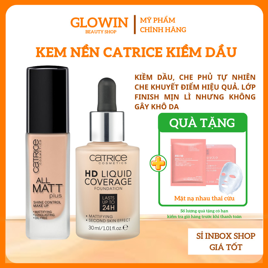 Kem Nền Catrice HD 24h Liquid Coverage Foundation Mịn Lì Kem Nền Kiềm Dầu Catrice 18h Che Phủ Hoàn H
