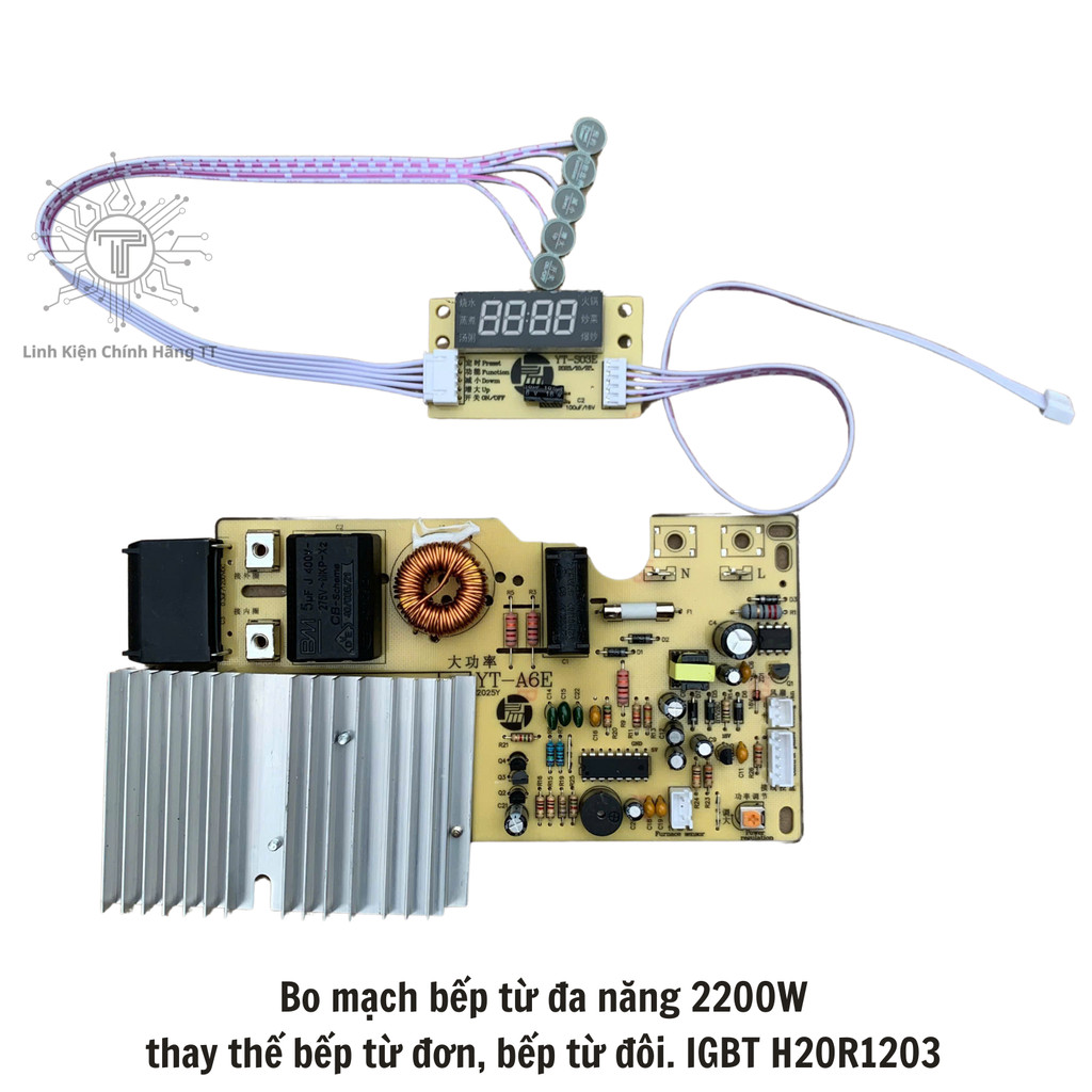 bo mạch bếp từ đa năng công suất 2200W - chạy IGBT H20R1203 loại tốt, hàng mới có bảo hành
