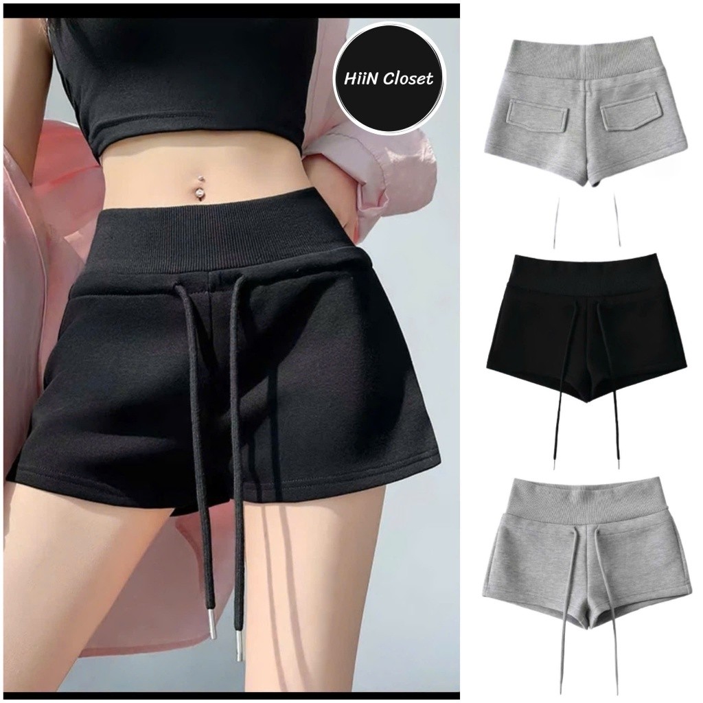 Quần Short Nữ lưng cao chất Nỉ 2 da ép mịn hàng loại 1 - Thiết kế nắp túi tôn dáng HiiNClothing - 13