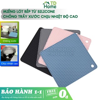 Set 4 miếng lót bếp từ silicon TDHome chống xước bếp chịu nhiệt độ cao tấm lót cảm ứng từ truyền tải nhiệt