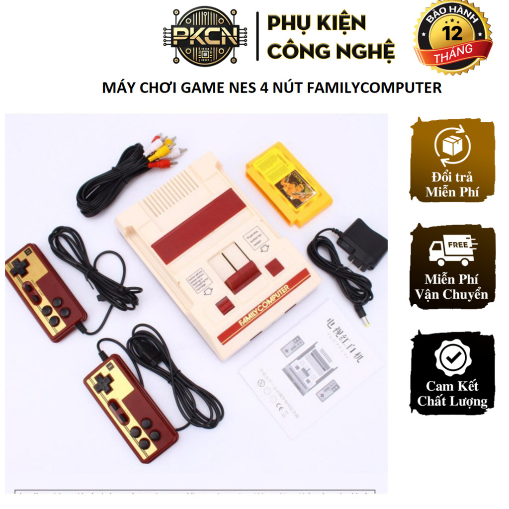 Máy Chơi Game NES 4 Nút FamilyComputer Hộp nhỏ kèm băng 500 game