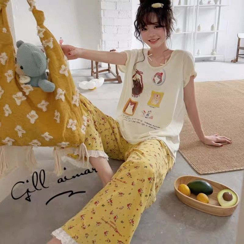 6.2 Kích Thước Lớn Ren Hoa Bộ Đồ Ngủ Nữ Hoạt Hình Dễ Thương Loungewear Nữ | BigBuy360 - bigbuy360.vn