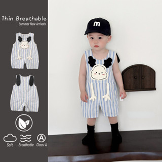 Quần Áo Cho Bé Mùa Hè Mới Bé Trai Bé Gái Không Tay Body 0-36 Tháng Siêu Dễ Thương Mỏng Cotton Hoạt Hình Chó Con Áo Liền Quần Quần Áo