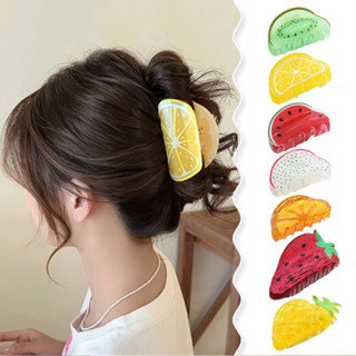 Kẹp tóc chanh trái cây sáng tạo - Phụ kiện tóc acrylic đầu lưng phiên bản Hàn Quốc kẹp cá mập