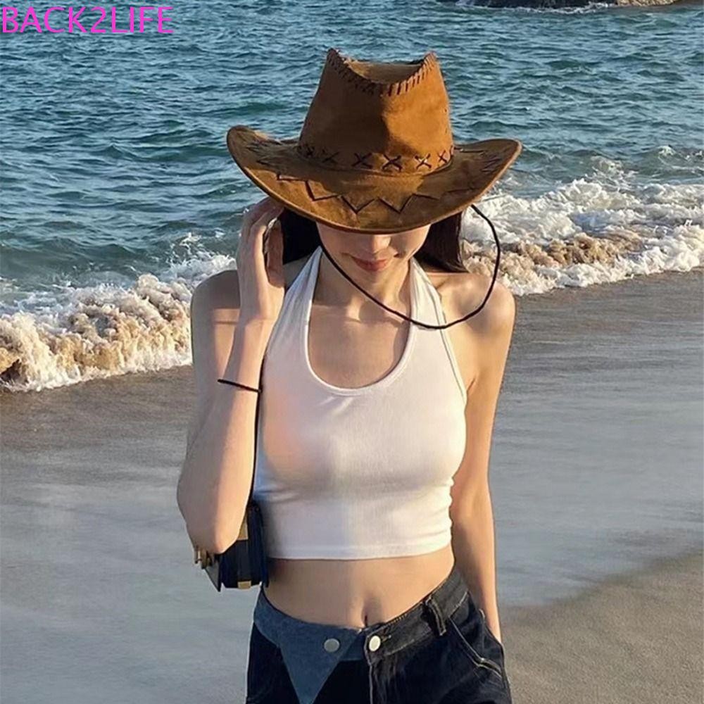  Back2life Mũ Cao Bồi Đi Biển Chống Nắng Phong Cách Cao Bồi Phương Tây Có Thể Điều Chỉnh 