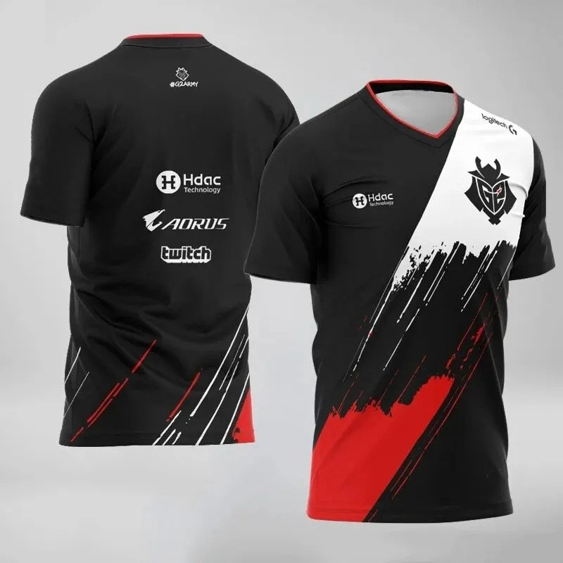 MOTO G2 Esports jersey Quốc kỳ logo Áo game thủ Áo thun ngắn tay Áo quá khổ Vải khô nhanh LOL CSGO G