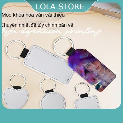 móc khóa in hình theo yêu cầu chuyển nhiệt da pu họa tiết vải thiều in tùy chỉnh họa tiết cá nhân