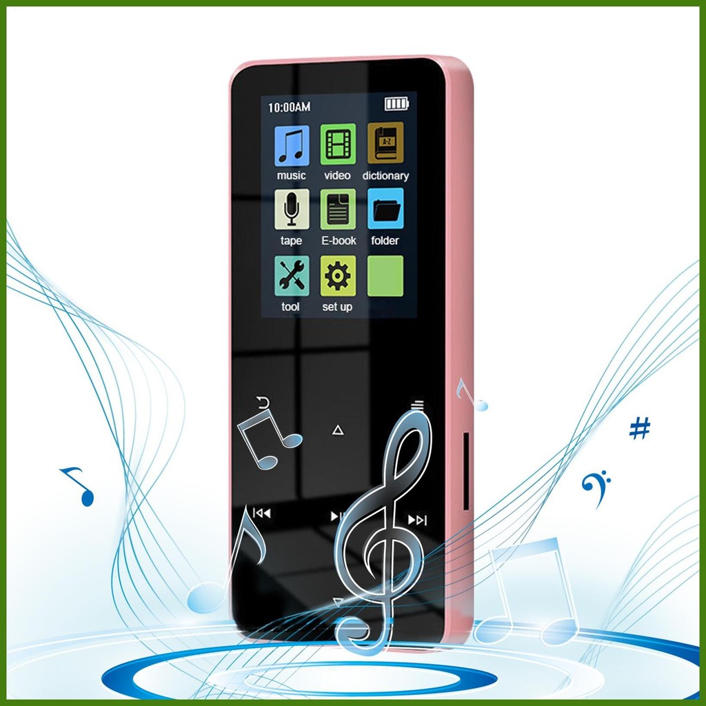 Màn hình cảm ứng Máy nghe nhạc Mp3 Di động Pin 300mAh Mini Mp3 Player Tai nghe kèm 128GB Max Lưu trữ