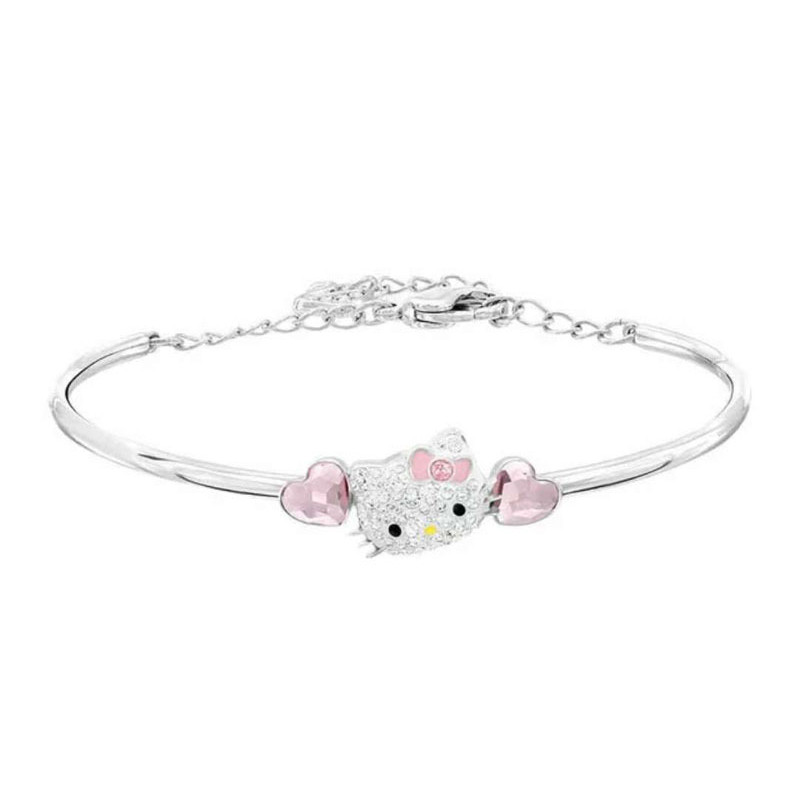 [Sẵn sàng đóng hộp] Vòng tay Swarovski Vòng tay mèo Hello Kitty Vòng tay nữ Vòng tay có thể điều chỉ