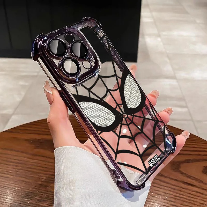 Dành Cho Xiaomi 15T 14T POCO C85 F8 Pro Ultra 4G 5G Cool Spider Man Mạ Điện Ốp Lưng Điện Thoại Chống