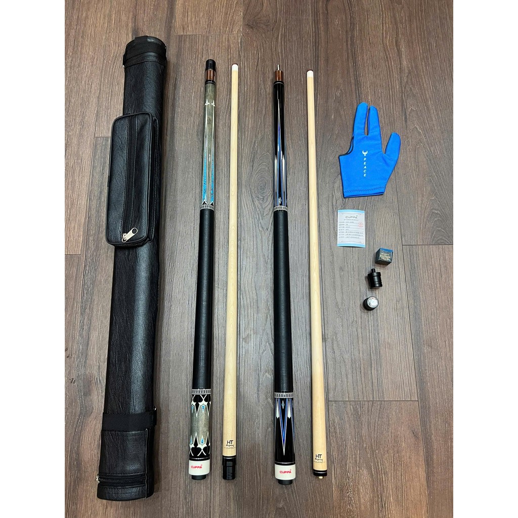 Combo cơ Cuppa DL bida lỗ ngọn mộc công nghệ HT . Cơ bida ngọn công nghệ. Cơ bida cá nhân