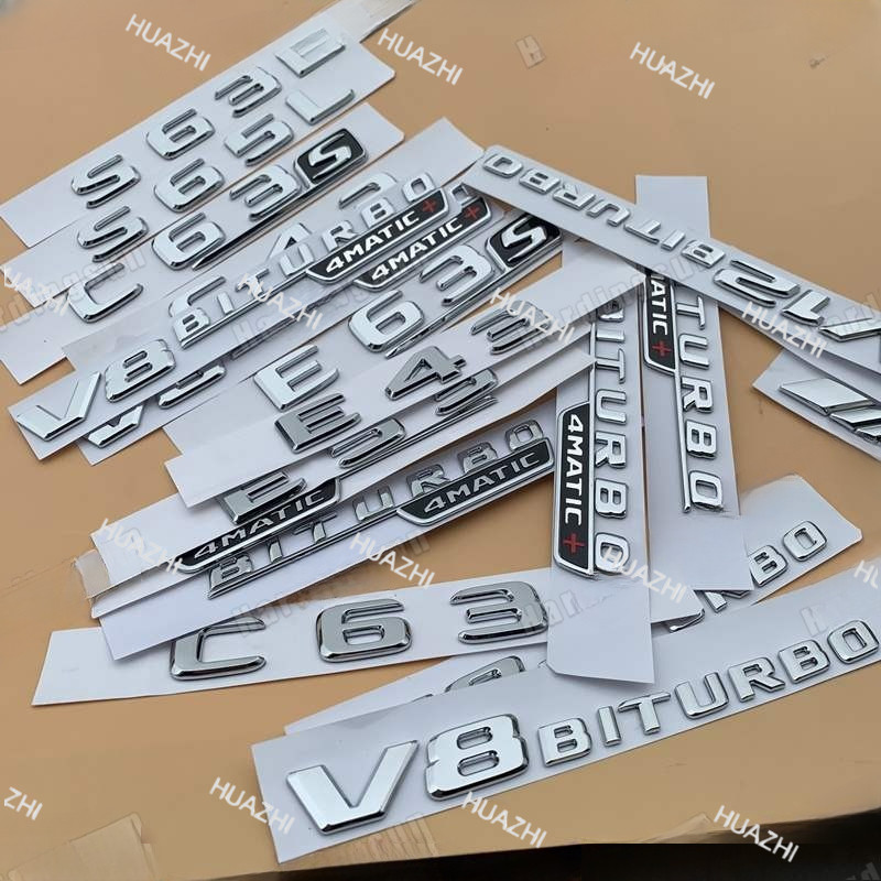 HZ Mercedes Benz C-class E-class S-class sửa đổi logo xe AMG ký hiệu chữ C43 C63 E43 e63s biển báo đ